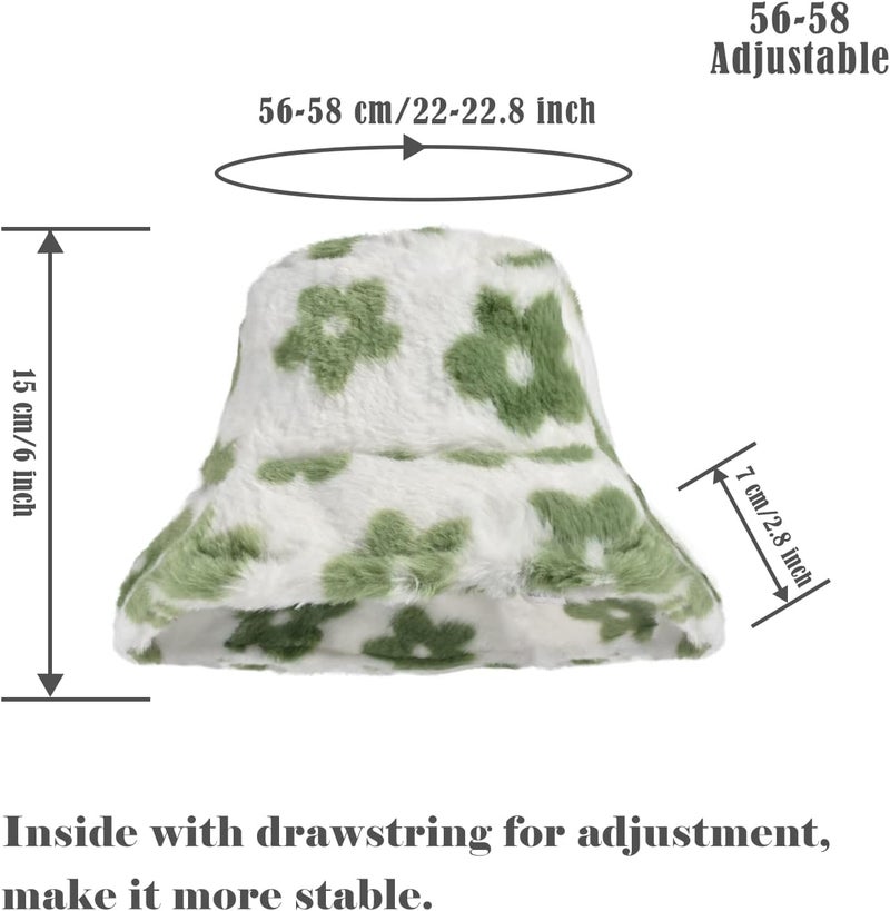 Yonchic Store Winter Soft Faux Fur Plush Bucket Hat, Lovely Fisherman Cap, Fashion Outdoor Thick Warm Sun Cap for Women - Image 2